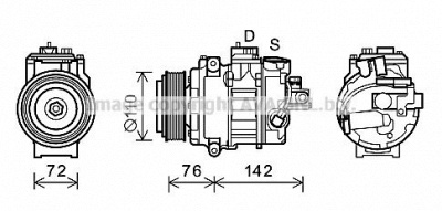 AVA QUALITY COOLING bwk486 -  Компрессор, кондиционер